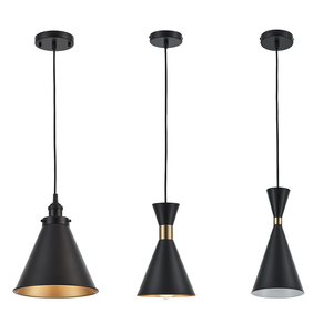 Restaurant Farmhouse Lighting Modern Pendant Light Metal Aluminum Shade Kitchen Island Ceiling Lights Matte Black Hanging Lamp