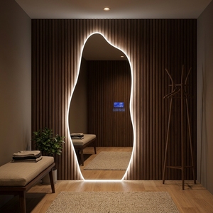 Hotel Popular Smart Defogger Led Salon Mirror Wall Mounted Frameless Full Length Mirror
