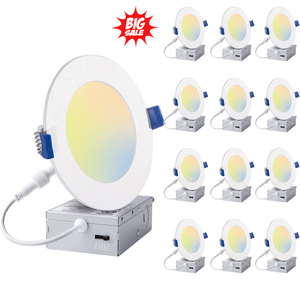 Factory Price 6Inch ETL 5cct Dimmable Led Recessed Wafer Adjust Down Lights Design Spot Light Panel Pot Lights Downlight