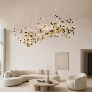 Modern Style Indoor Decoration Hotel Lobby Villa Glass LED Chandelier