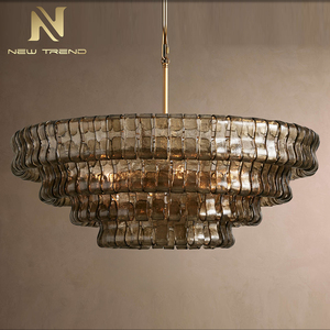 Custom Post-modern High Ceiling Brass Lantern Hotel Lobby Chandelier